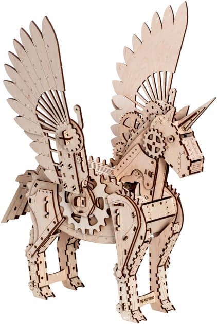 Механічна дерев&#39;яна 3D-модель &amp;quot;Механічний єдиноріг &amp;quot;S&amp;quot;, фото - 3