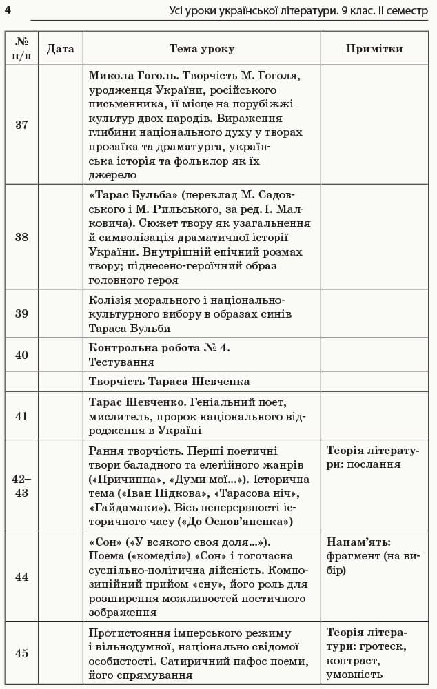 Розробки уроків. Усі уроки української літератури 9 клас 2 семестр УМУ029, фото - 2