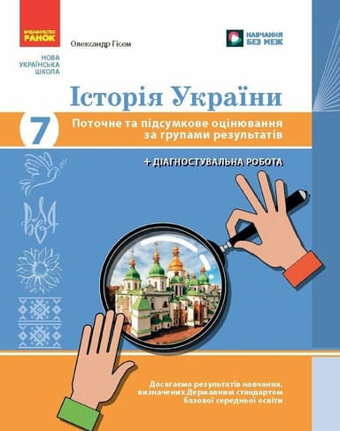 Історія України. 7 клас. Поточне та підсумкове оцінювання за групами результатів