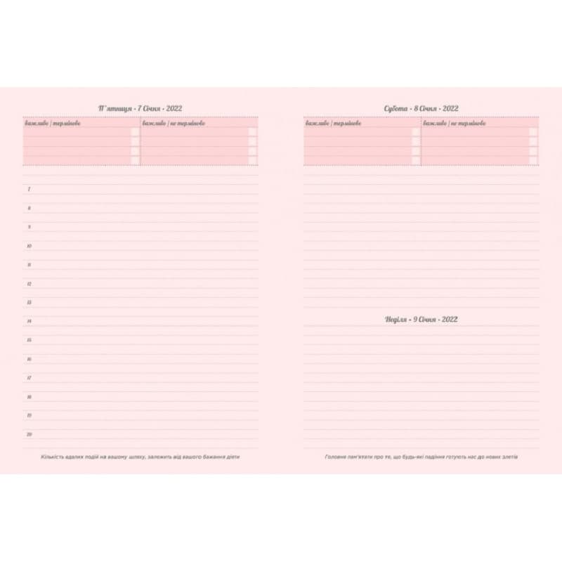 Планер  датований, м&#39;ятний/рожевий, 2022, фото - 2