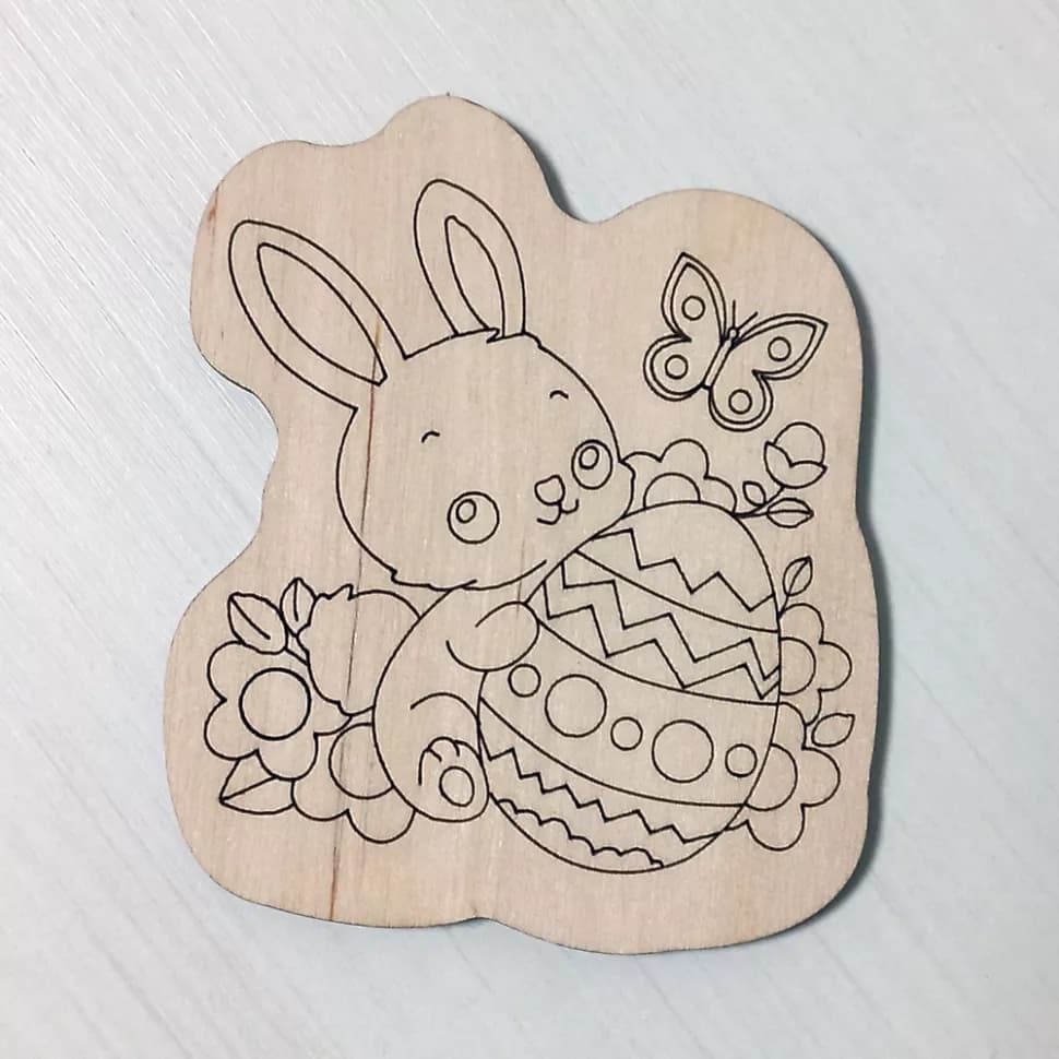 Великодній гостинець. Кролик. Святковий магніт з фанери власноруч, фото - 2