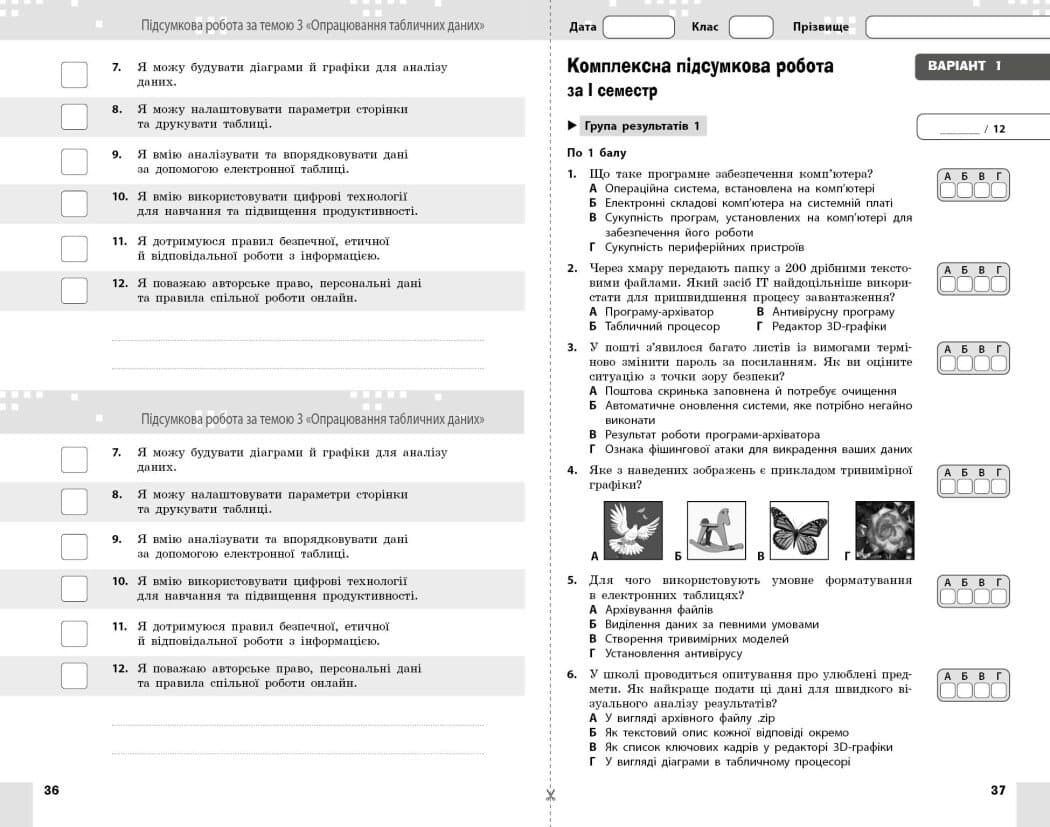 Інформатика. 9 кл. Поточне та підсумкове оцінювання за групами результатів (+ діагност. роботи), фото - 3