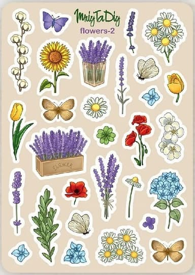 Стікер лист з наклейками &amp;quot;FLOWERS-2&amp;quot;