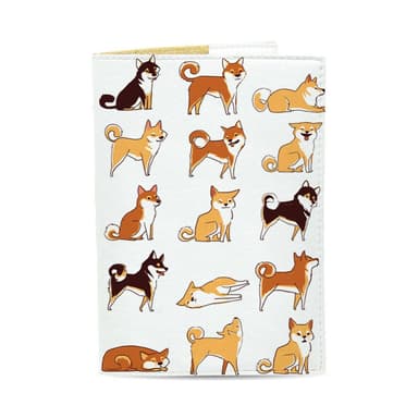 Обкладинка на паспорт ЕкоШкіра - Акіта-собачки