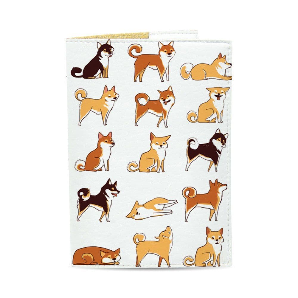 Обкладинка на паспорт ЕкоШкіра - Акіта-собачки, фото - 1