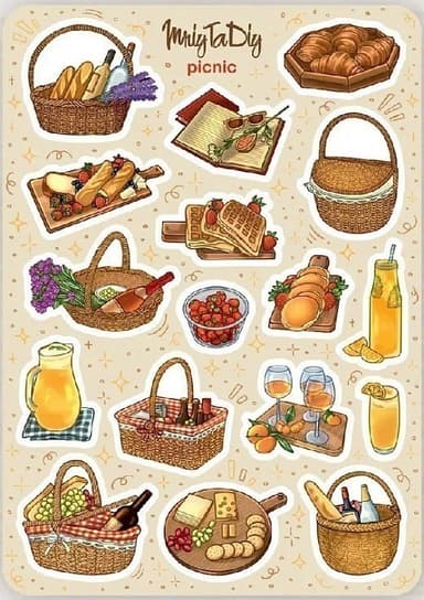 Стікер лист з наклейками &amp;quot;PICNIC&amp;quot;