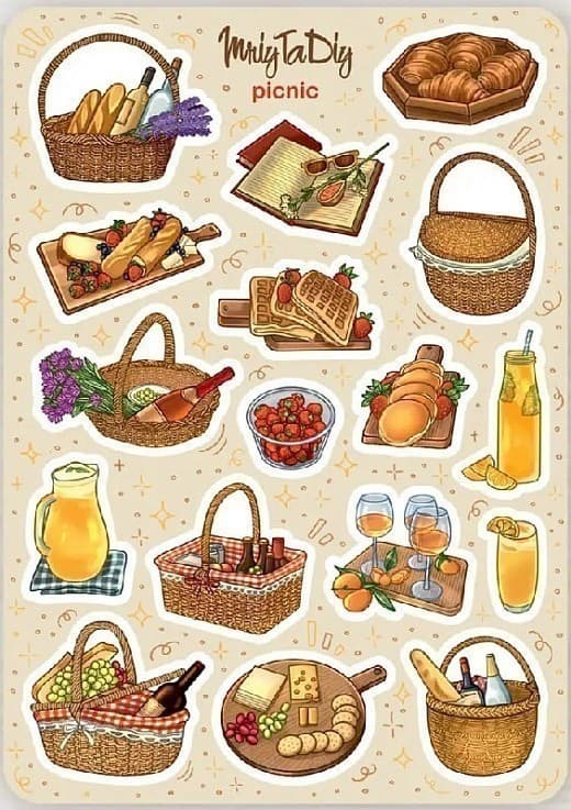 Стікер лист з наклейками &amp;quot;PICNIC&amp;quot;, фото - 1