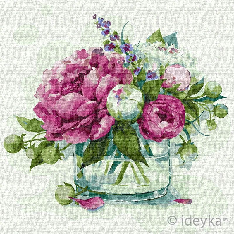 Набір для розпису по номерах. &amp;quot;Казкова півонія&amp;quot; 25*25, фото - 1