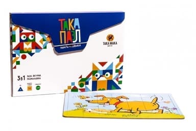 Пазл - набір 3 в 1 28 ел. (зелена, курочка)