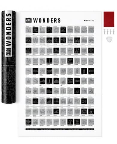 Скретч постер &amp;quot;#100 Bucketlist Wonders edition&amp;quot; (тубус), фото - 1