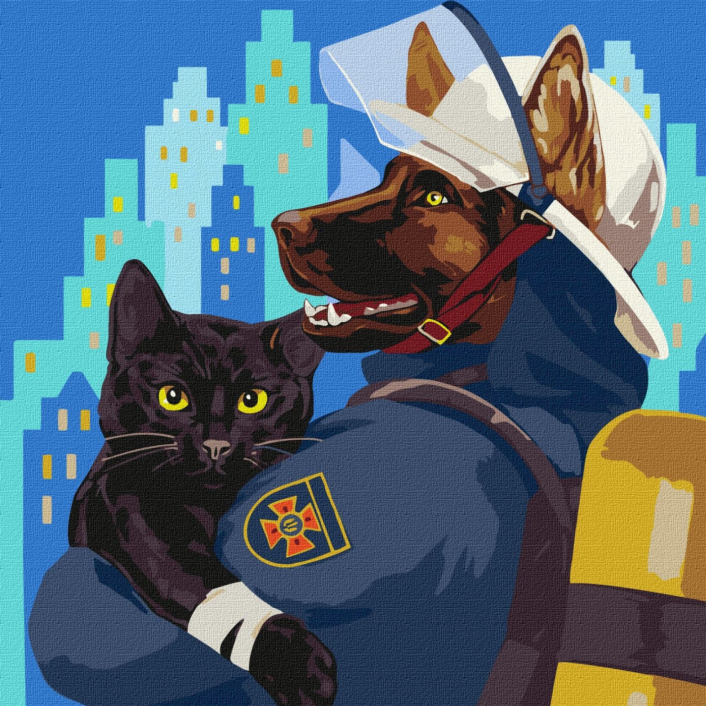 Набір для розпису по номерах. &amp;quot;Пухнастий рятівник&amp;quot; 40х40см, фото - 1