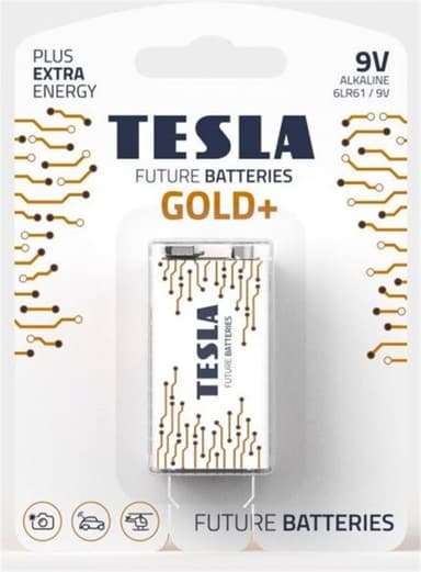 Батарейка TESLA BATTERIES 9V GOLD+( 6LR61 /BLISTER FOIL 1 шт.)