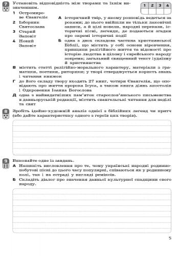 Українська література. 9 клас: зошит для контролю навчальних досягнень учнів, фото - 2