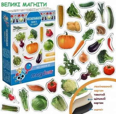 Набір магнітів &amp;quot;Овочі&amp;quot; ML4031-12 EN