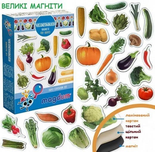 Набір магнітів &amp;quot;Овочі&amp;quot; ML4031-12 EN, фото - 1