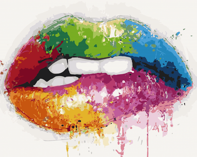 Набір для розпису &amp;quot;Яскраві вуста&amp;quot; 40*50 см