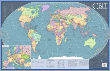 Політична карта. Світ. М-б 1:55 000 000