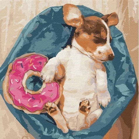 Набір для розпису по номерах. &amp;quot;Солодкі сни  пухнастика&amp;quot; 40*40см, фото - 2