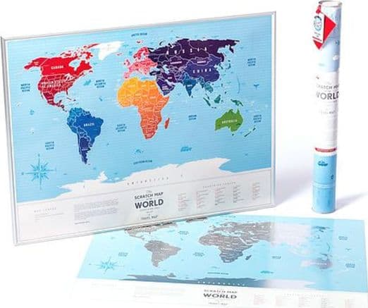 Скретч карта світу &amp;quot;Travel Map Silver World&amp;quot; (тубус) (англ), фото - 1