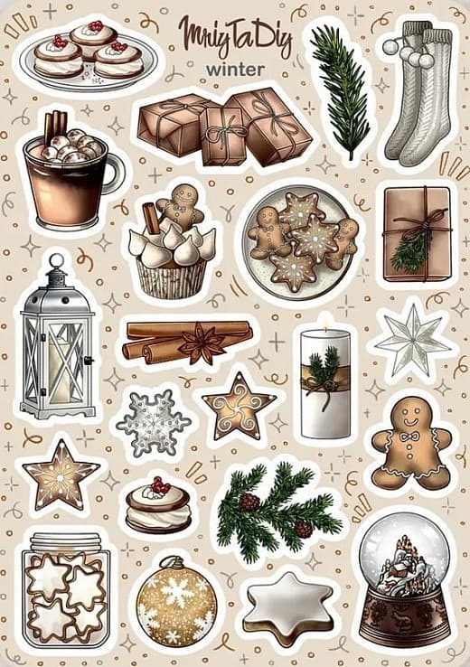 Стікер лист з наклейками &amp;quot;WINTER&amp;quot;, фото - 1