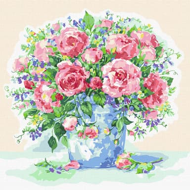 Набір для розпису по номерах. &amp;quot;Рожеві троянди&amp;quot; 40*40см