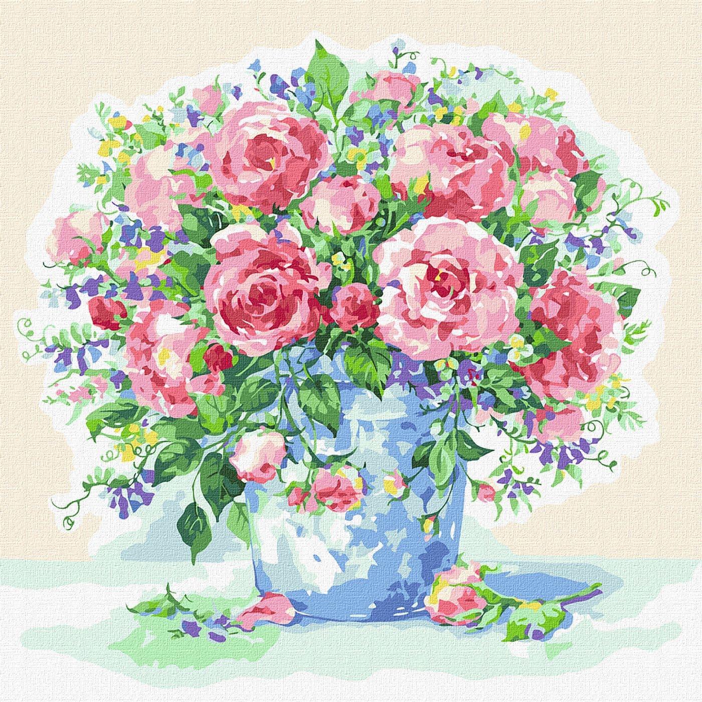 Набір для розпису по номерах. &amp;quot;Рожеві троянди&amp;quot; 40*40см, фото - 1