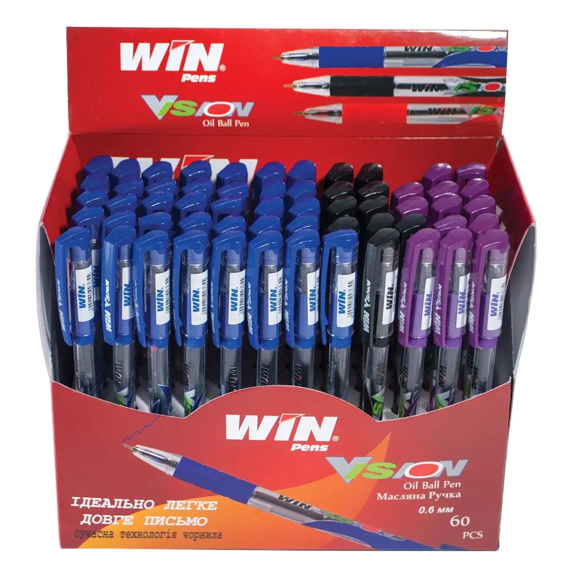 Ручка шар/масл. 0.6мм синяя VISION, фото - 1
