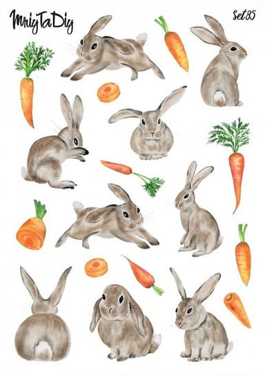 Стікер лист з наклейками Set 85 Кролики