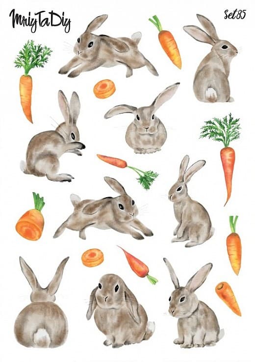 Стікер лист з наклейками Set 85 Кролики, фото - 1