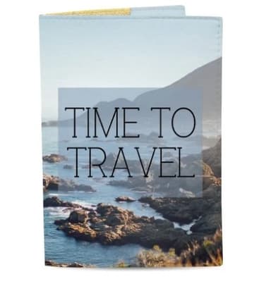 Обкладинка на паспорт ЕкоШкіра Time to travel