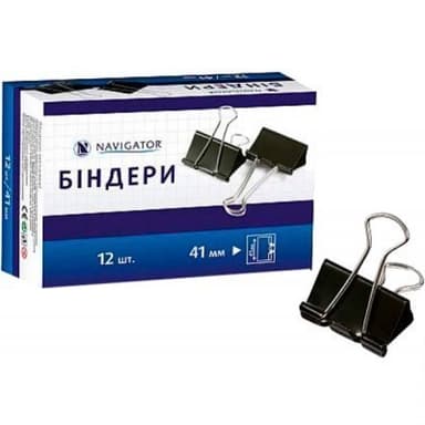 Біндер 41мм 12шт чорний 75318-NV ціна за шт