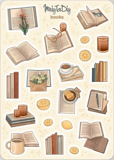 Стікер лист з наклейками &amp;quot;BOOKS&amp;quot;
