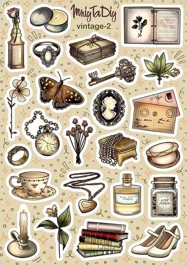 Стікер лист з наклейками &amp;quot;VINTAGE - 2&amp;quot;
