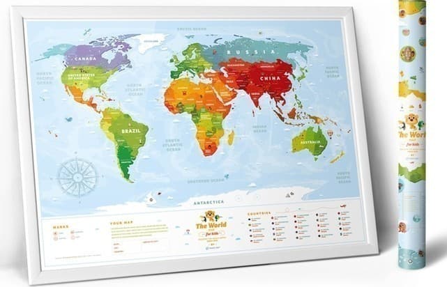 Скретч карта світу &amp;quot;Travel Map Kids Sights&amp;quot; (тубус), фото - 1