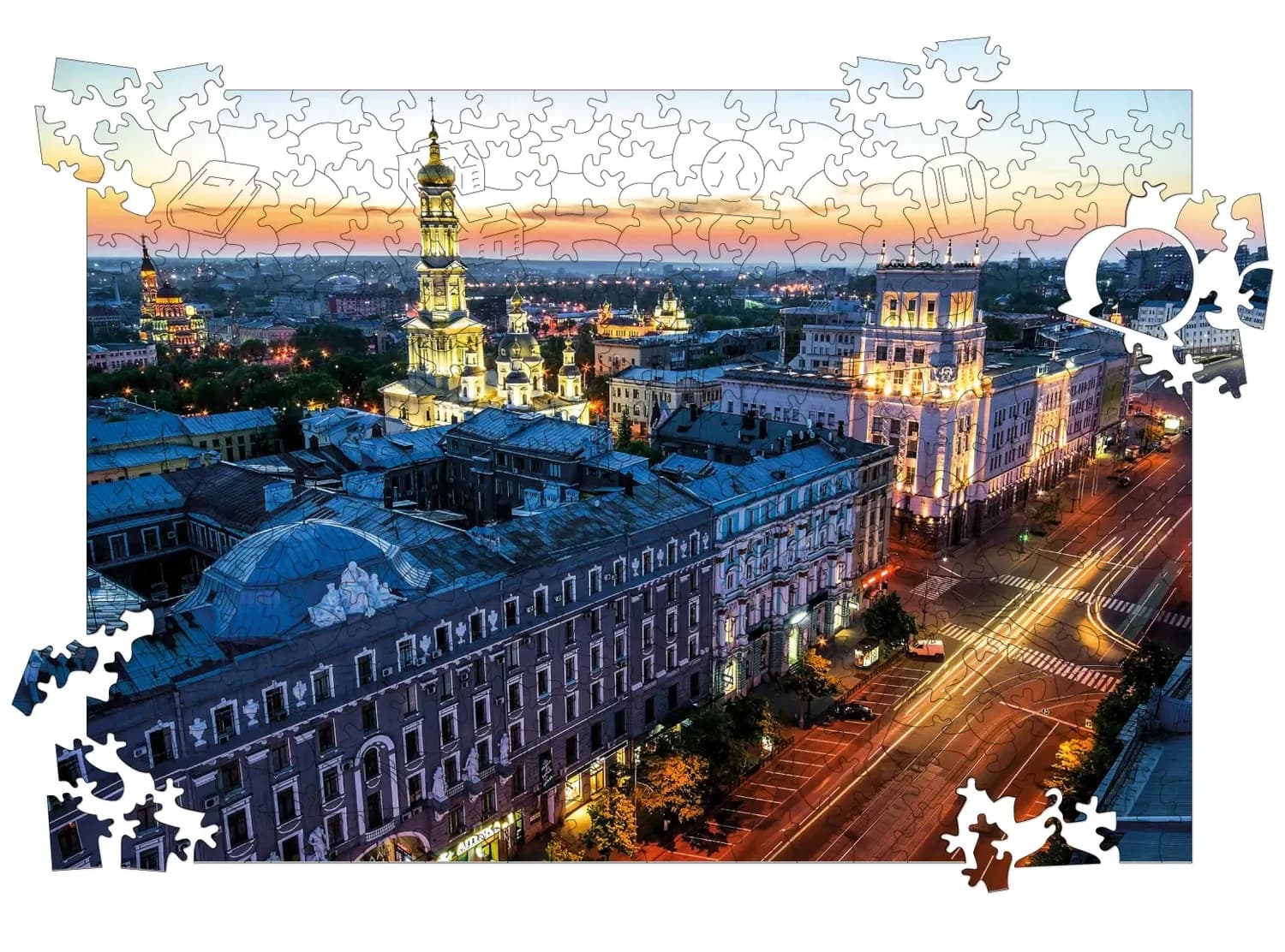 Пазл дерев&#39;яний &amp;quot;Успенський собор і центр Харкова&amp;quot;, фото - 1