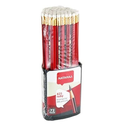 Олівець чорнографітний Nataraj 621 НB трикутний загострений з гумкою 201151044, фото - 1