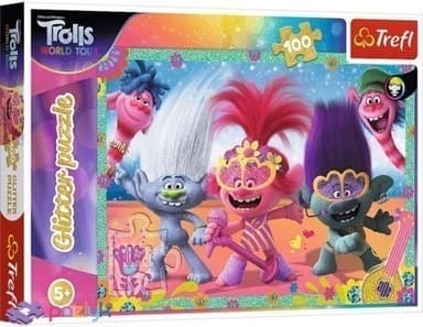 Пазли -(100 елм.) Глітерні  - &amp;quot;Блискавичні тролі&amp;quot; / Тролі/Trefl
