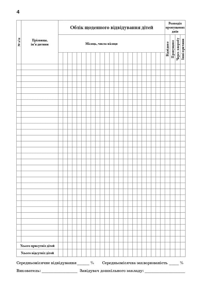 Робоча документація. Журнал обліку щоденного відвідування, фото - 3