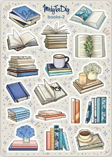 Стікер лист з наклейками &amp;quot;BOOKS-2&amp;quot;
