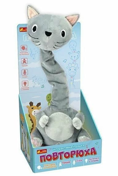 Інтерактивна іграшка-повторюха. Котик