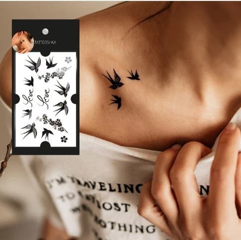 Тату &amp;quot;Закохані ластівки&amp;quot;, фото - 1