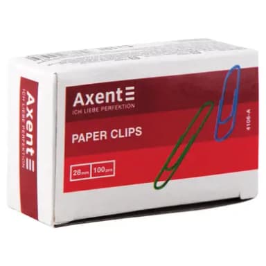 Скрепки канц. 28 мм цвет. 100шт.