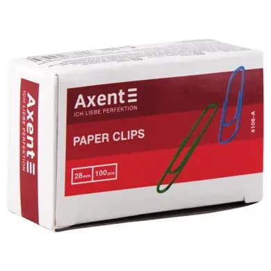 Скрепки канц. 28 мм цвет. 100шт., фото - 1