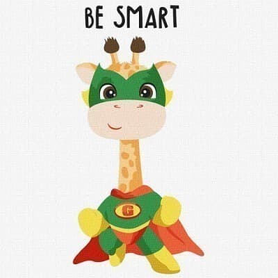 Набір для розпису по номерах. &amp;quot;Жирафа-розумник&amp;quot; 30х30см, фото - 1