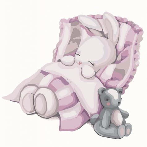 Набір для розпису по номерах &amp;quot;Надобраніч, зайка&amp;quot; 30*30см, фото - 1