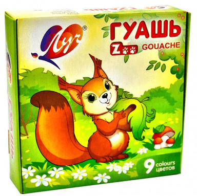 Краски Гуашь Луч Zoo Мини 9 цветов 15 мл 1532-08