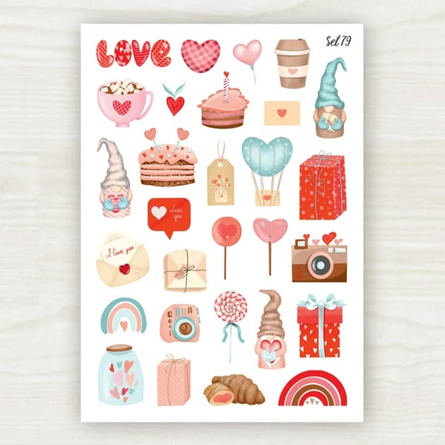 Стікер лист з наклейками Set 79 &amp;quot;Кохання&amp;quot;, фото - 1