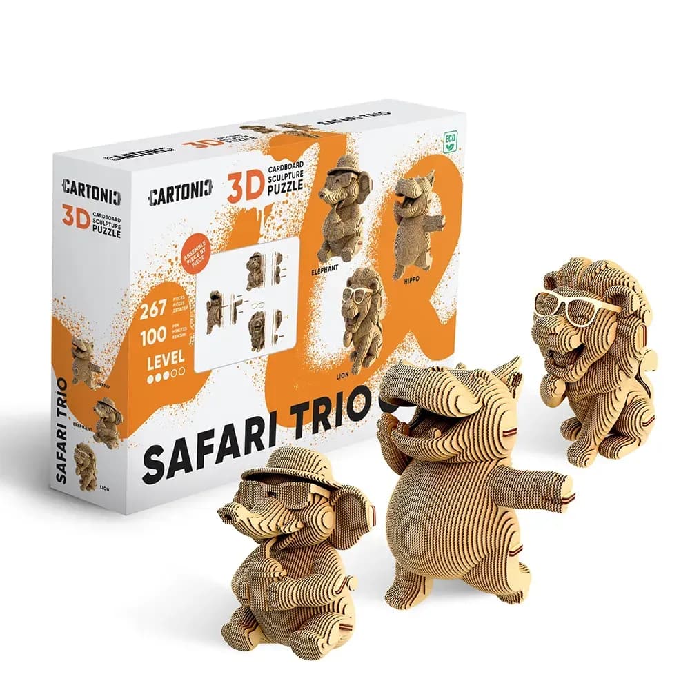 Картонний конструктор "Cartonic 3D Puzzle SAFARI TRIO", фото - 1