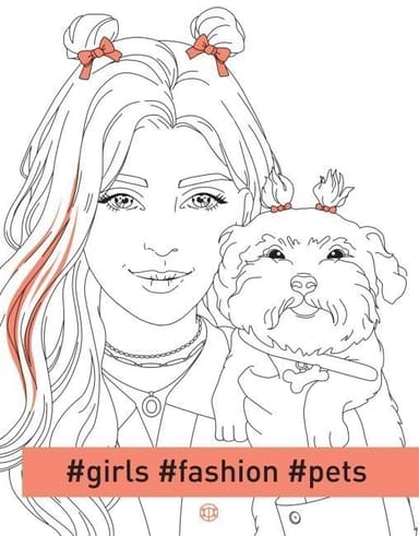 Розмальовка Girls fashion Pets