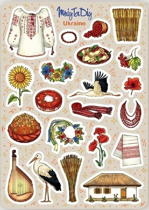 Стікер лист з наклейками &amp;quot;UKRAINE&amp;quot;, фото - 1